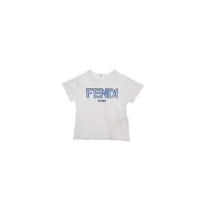 Fendi Kids White Logo Applique Cotton T-Shirt